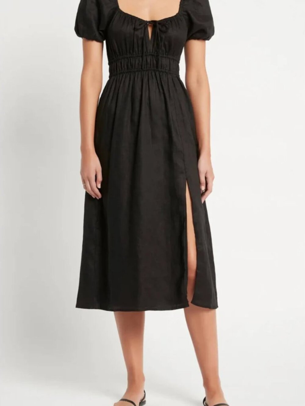 Faithfull the Brand Terina Linen Midi Dress NWOT